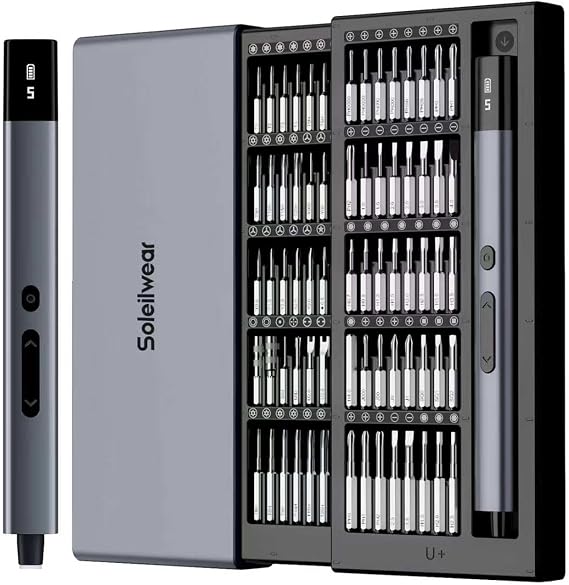 Soleilwear Electric Precision Screwdriver, 80pcs Mini Electric Screwdriver