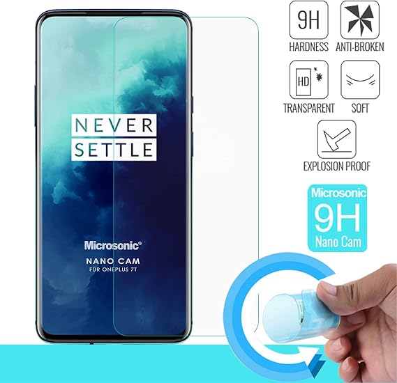 Microsonic OnePlus 7T Nano Glass Cam Ekran Koruyucu [OnePlus 7T ile Uyumlu Ekran Koruyucu]