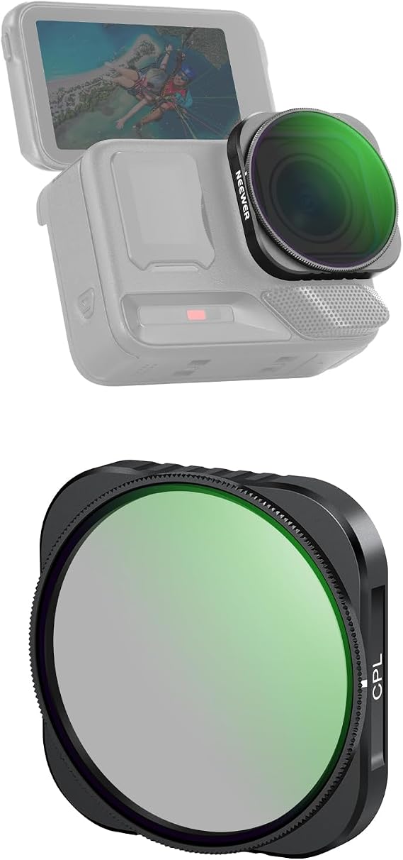NEEWER CPL Filter Compatible with Insta360 Ace Pro Insta 360 Ace Pro 2, Action Camera Lens Filter Accessories, NOT Compatible with Updated Version Redesigned Round Octagonal Lens Guard, FL-C19