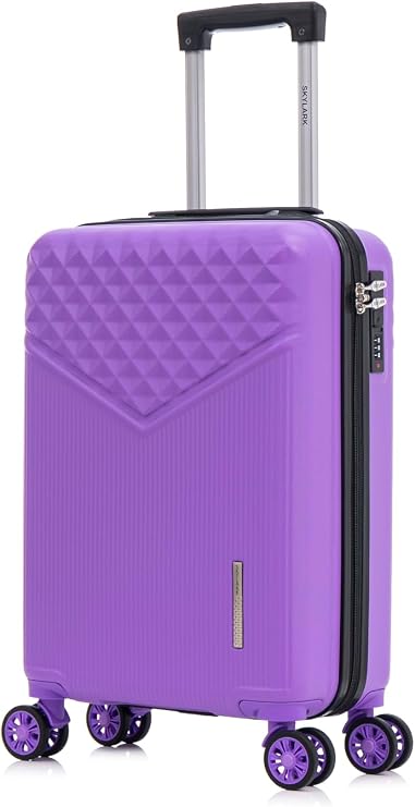 20" Cabin 55x35x20 Cabin Suitcase, Built in 3-Digit Combination Lock, Lightweight Carry On, 8 Wheels, Suitable for Ryanair, Easyjet, Paid Hand Luggage Carry-Ons 40 Litre