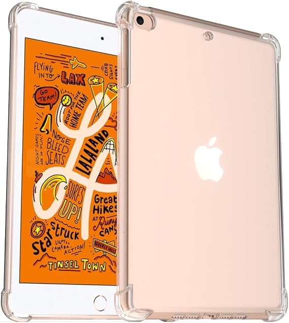 Callyue Clear Case for iPad mini 5 / Mini 4 / Mini 3 2 1, Rubber Soft Skin Silicone Side Corner Protective Cover for Apple iPad mini 7.9 inch Tablet - Transparent