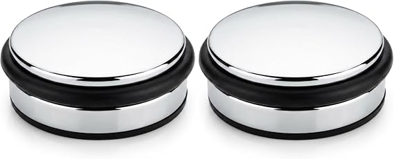Door Weight, Heavy-Duty Door Stop in Polished Chrome, 10cm, 1.2kg (Pack of 2)