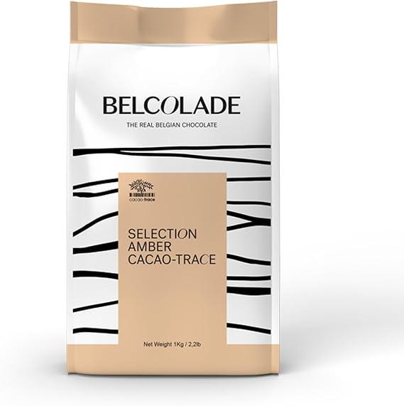 Belcolade Cacao Trace Amber White Chocolate - Smooth & Creamy Flavour - 1kg