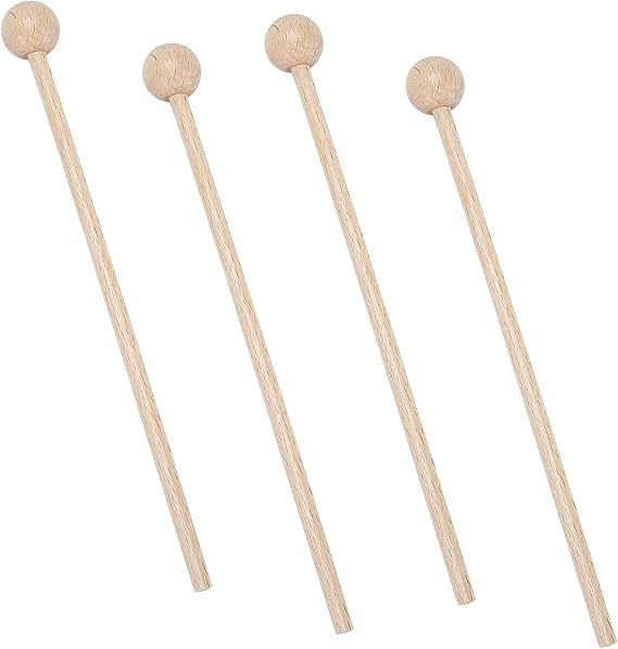 Percussion Sticks, 4 PCS Glockenspiel Mallets, Glockenspiel Beaters, Drum Stick, Wood Mallets Percussion Sticks Percussion Mallets, Musical Instrument Accessories