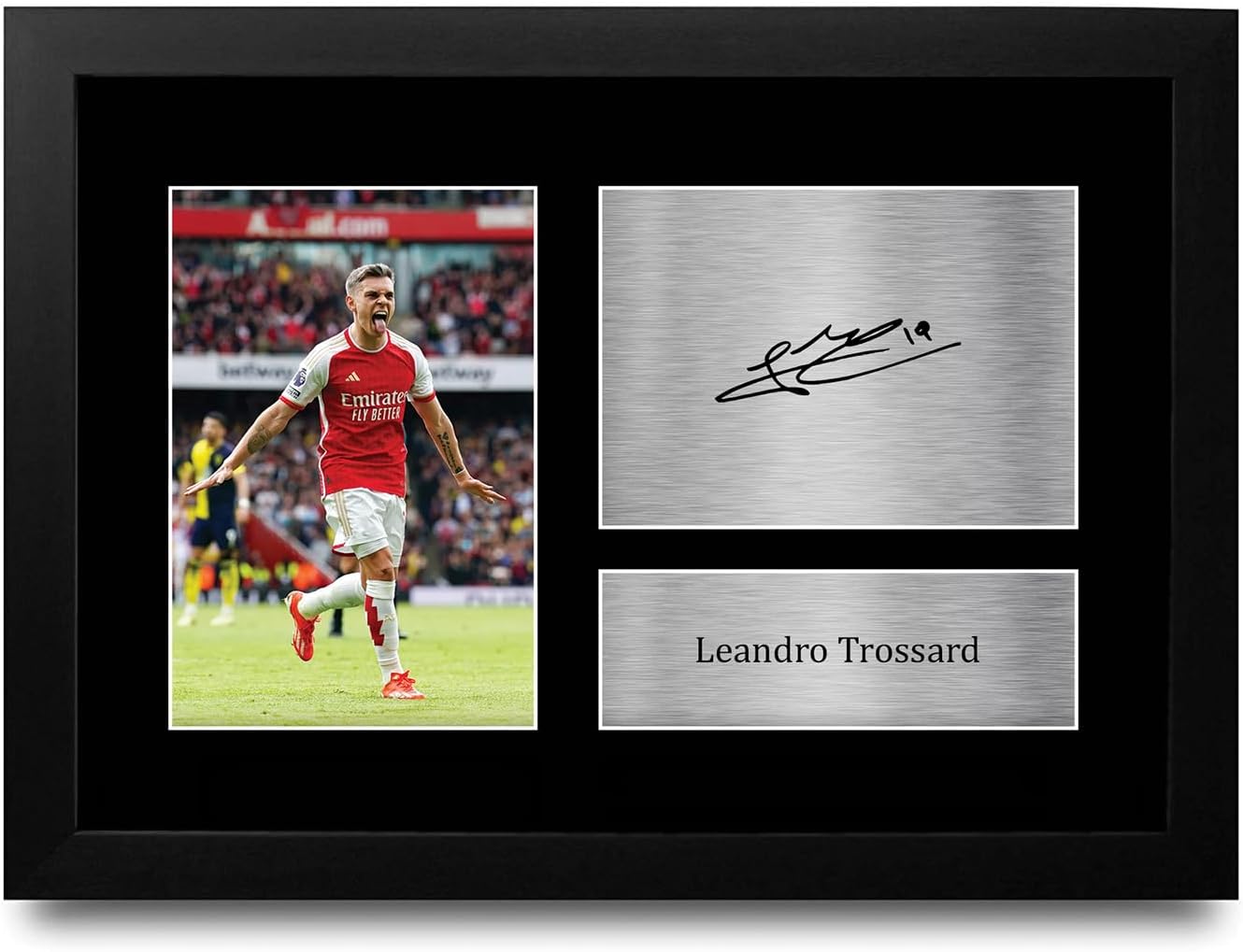 HWC Trading FR A4 Leandro Trossard Arsenal Gifts Printed Signed Autograph Picture for Football Fans and Supporters - A4 Framed