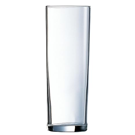 Arcoroc Islande Tubo Hiball Tumbler 7.75oz / 220ml - Set of 6 - Tall Slim Highball Glass, Great for Collins and Long Drinks