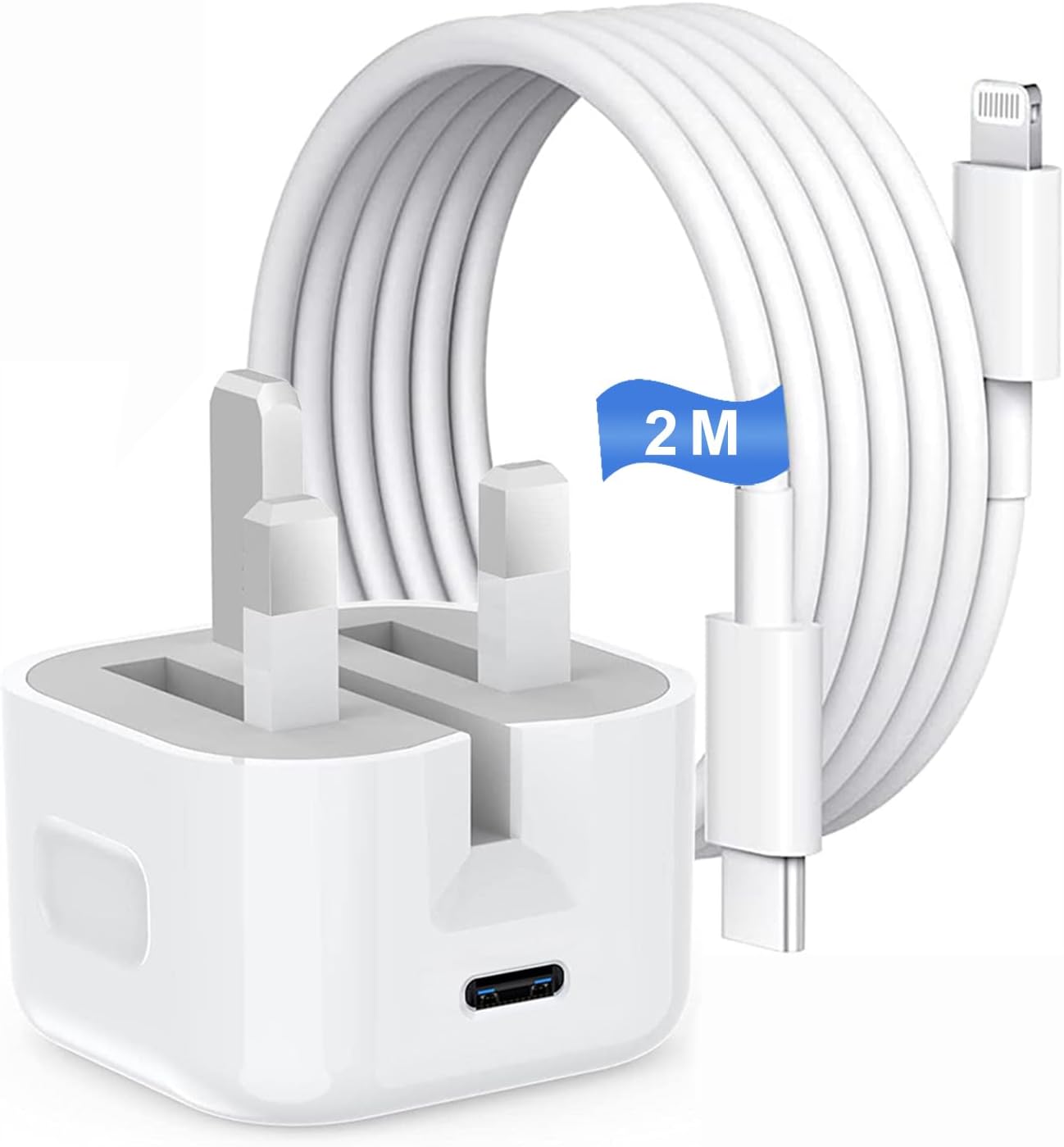 iPhone Fast Charger Plug and Cable, [MFi Certified] MAXZIQF 20W PD USB-C Power Adapter Type C Plug with 2M USB-C Cable for iPhone 1414 Plus14 Pro Max131211XSXRXS8,iPad,AirPods