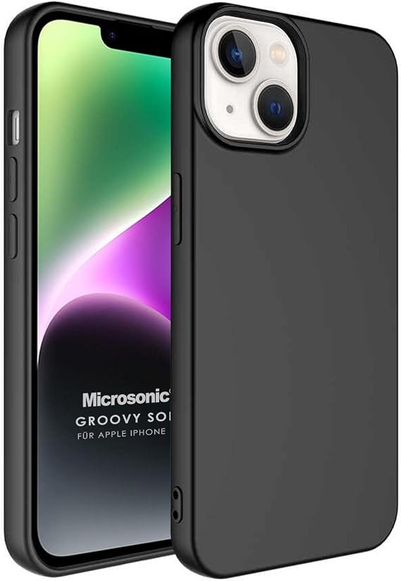 Microsonic Apple iPhone 14 için Kılıf Groovy Soft Siyah [iPhone 14 ile Uyumlu Kılıf - Siyah]
