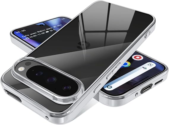 Google Pixel 9/9pro Case, Clear, Thin, Pixel 9/9pro Smartphone Case, Cover, Transparent, TPU, Shockproof, Popular, Drop Prevention Silver