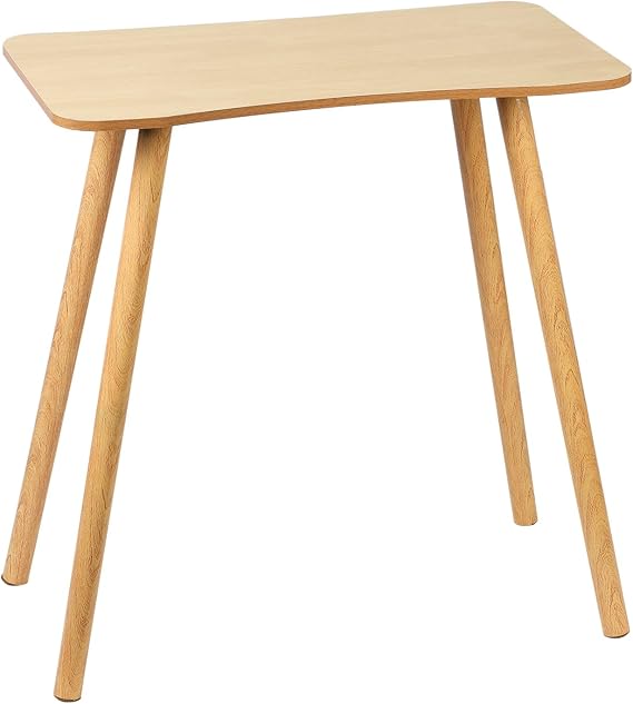 ohfruit Ergonomic Computer Desk, Modern Home Office Study Table with Solid Wood Legs, Small Writing Desk for Student, Spacious Desktop for Laptop (70x40cm) Wooden Color