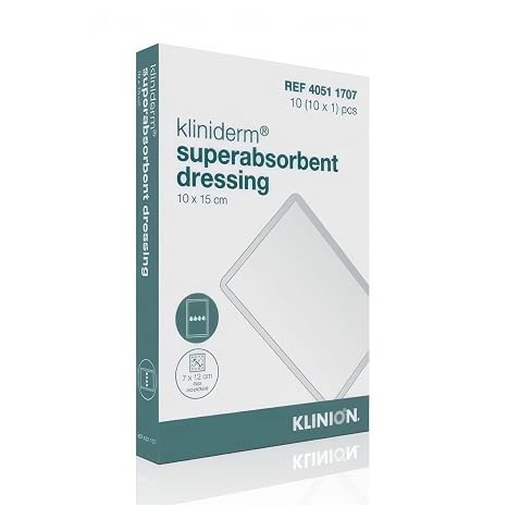 Kliniderm Silicone Foam Dressing, 10 cm x 15 cm – Soft, Absorbent, and Painless Dressing for Wound Care and Healing – Pack of 10