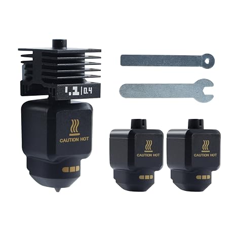 BambuLab 0.4mm Hot End Replacement Kit for P2S: High Temperature Quick Swap Extruder Print Head Heating Block Hot End, Removable Hardened Steel Nozzle Silicone Sock 3D Printer Accessories