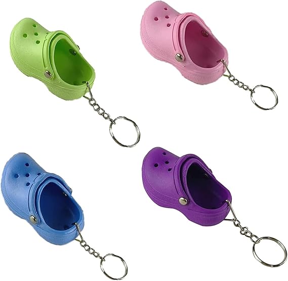 Keychain, for Children Family Friends, Cute Shoes Style Croc Keychain Pendant Lovely Charms FJIUMOZEN (4pcs-B)