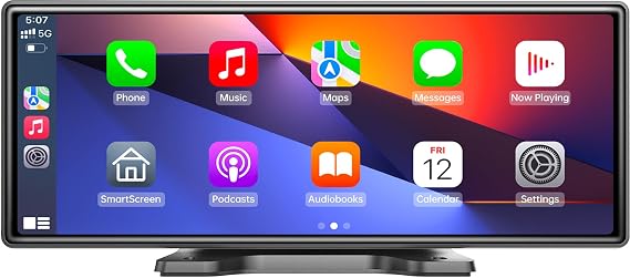 10.26 inch Wireless Car Tablet Pro Max for Apple Carplay & Android Auto, Car Play Screen with Voice Control, Mirror Link, Portable Car Stereo for All Vehicles