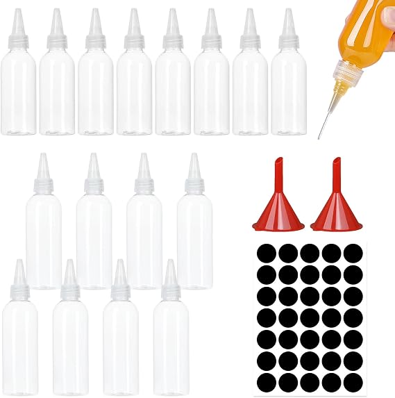 60/100ml Squeezy Bottles with Nozzles, 20 Pcs Small Squeeze Bottle