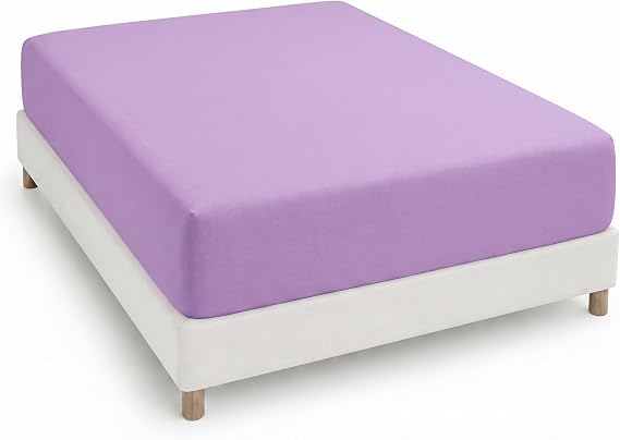 Degrees Home Collection – Fitted Sheet 105 x 190 x 33 cm – Polyester Microfibre, Oeko Tex Quality, Toxic Free, Super Soft – Lilac