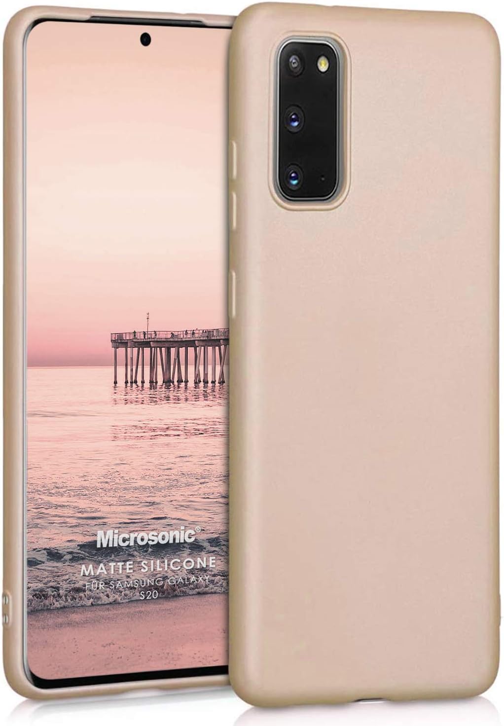 Microsonic Matte Silicone Case Gold for Samsung Galaxy S20 [Case Compatible with Galaxy S20 - Gold]