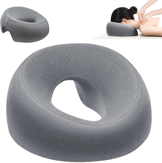 Face Down Pillow, Massage Face Pillow, Ergonomic Prone Cushion, Memory Foam M-Shaped, Massage Pillows with FaceHole for Bed, Beauty Pillows for Spa, Salons, Massage