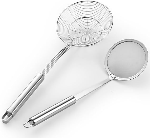 5.5" Large Stainless Steel Mesh Skimmer (Spider Strainer)