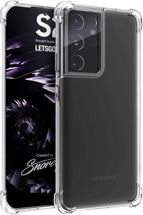 KZY İletişim Samsung Galaxy S21 Ultra ile uyumlu ile Uyumlu Kapak Şeffaf Airbag Antishock Köşe Korumalı Silikon Kılıf