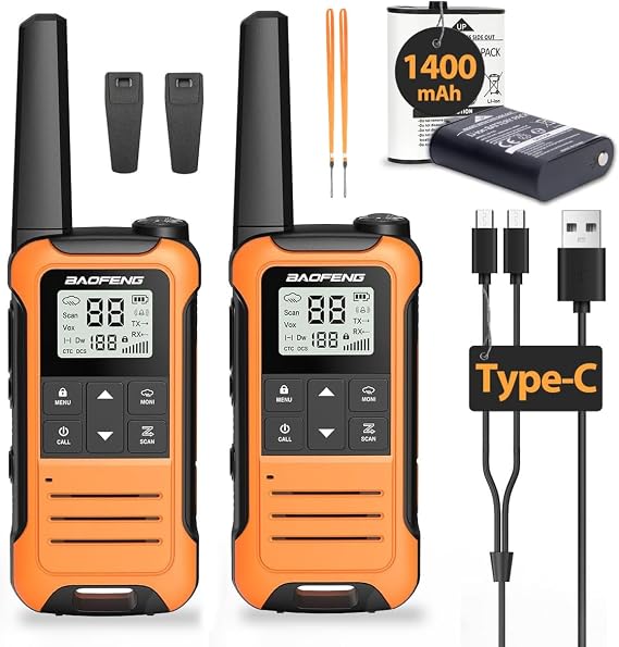Valkyrie Baofeng Lisans Gerektirmez El Telsizi F22 | 22 Kanal | Type-C Şarjlı | 1400 mAh | 2’li Set