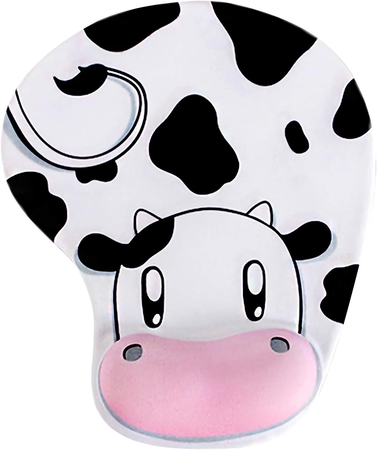 Mouse Pad,Ergonomic Mouse Pad,Wrist Protected Elastic Gel Wrist Rest, Non-Slip Rubber Base Mouse Pad with Wrist Support for Gaming Computer Office Home Working StudyingCow Style