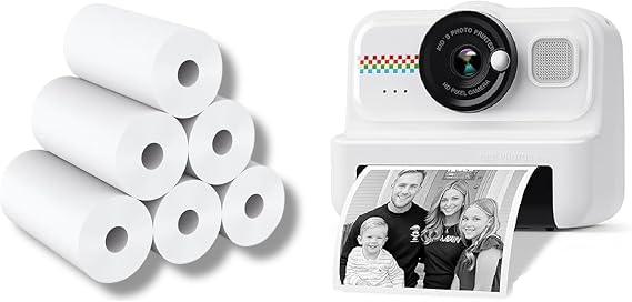 20 Rolls, Compatible Replacement Instant Print Paper Rolls for Kids HiMont Instant Cameras, 57x25mm, BPA-Free, 20 Rolls