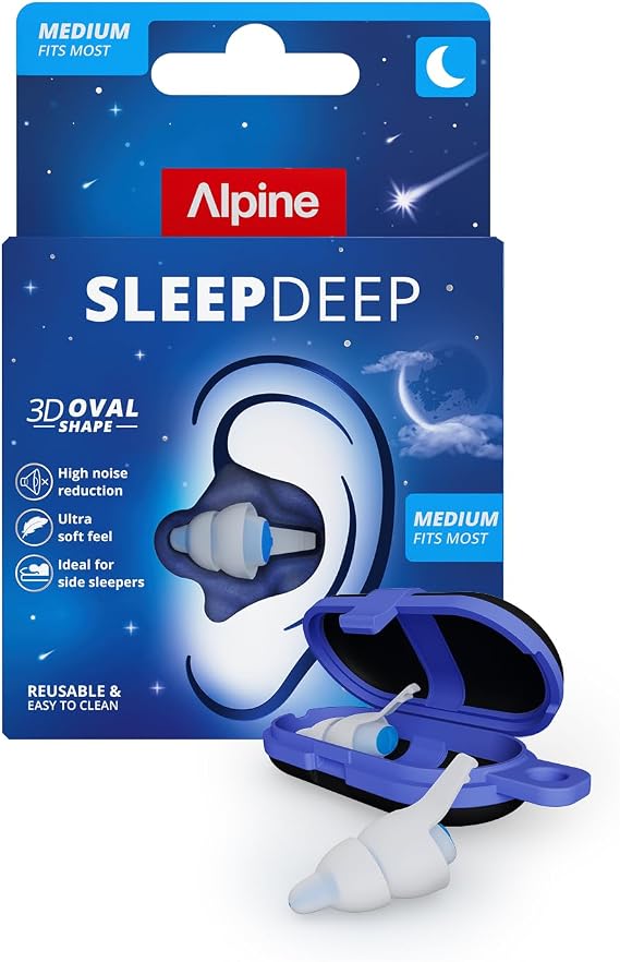 Alpine SleepDeep Ear Plugs|1 Pair (Size M) | Earplugs for Sleep | 27dB SNR
