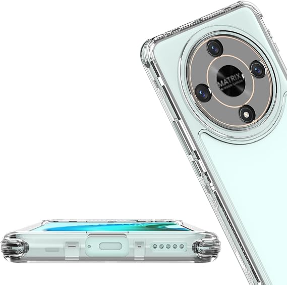 Sawiqpd Clear Case for Honor Magic 6 Lite 5G and X9B 5G, Slim Silicone Crystal Transparent Protective Cover With Soft TPU Bumper, 3 in 1 Shockproof Back Case [No Screen Protector]