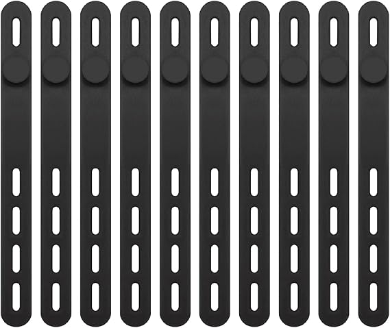 10Pcs Silicone Cable Ties,Cable Zip Ties Wire Tidy for Cables Utility Strap
