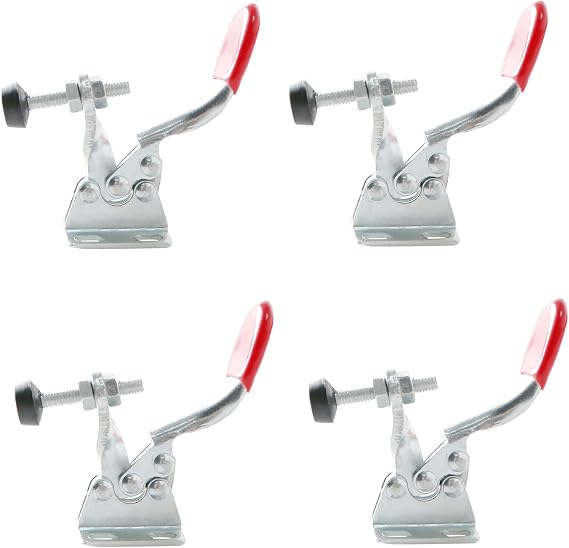 4Set Antislip Horizontal Quick Release Clamp 60lbs Holding 201A Capacity for Suitable for Toolbox, Door, Box, Trunk, Tractor Cover, Smoke Cover, Woodworking Fixture and Quick Release Pull Lock.