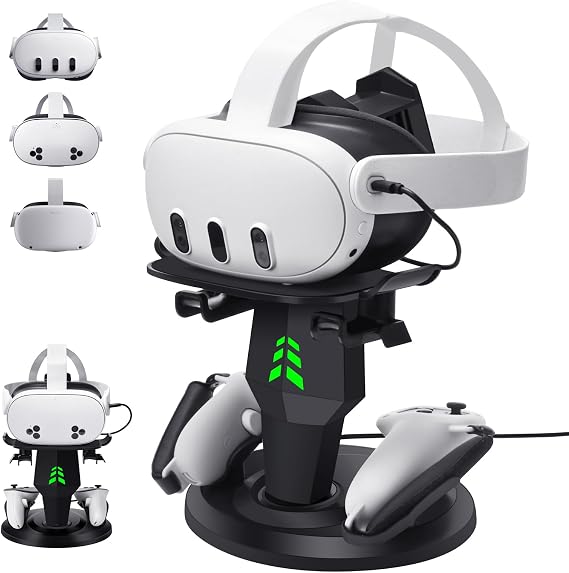 VR Stand, Headset Charging Dock, VR Display Stand Accessories for Meta/Oculus Quest 3