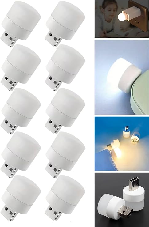 BUFFER® USB Mini Top LED 10’lu Aydınlatma Seti – Sıcak Renkli Gece Lambası, Enerji Tasarruflu Mikro LED Işıklar [Enerji Sınıfı A++]