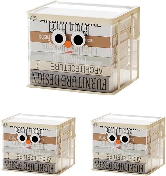 Kitap Saklama Torbaları, Fermuarlı Şeffaf Giysi Saklama Çantası, Su Geçirmez Düzenleyici Çantalar, Taşıma Saplı Şeffaf Plastik Tutucular, Kitaplar, CD, Giyim, Oyuncaklar için (3 Adet)