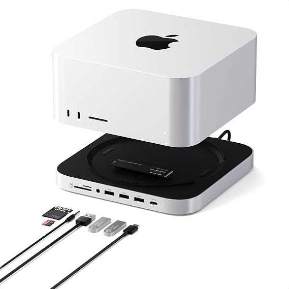 SATECHI Mac Studio & Mac Mini M1/M2 Hub & Stand, NVMe/SATA SSD Enclosure