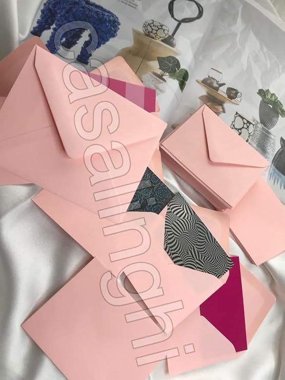 Pembe Küçük Mesaj Zarfı 10 Adet 7x9 cm – Mini Tebrik Kartı, Sevgi Notu ve Doğum Günü Hediyeliği İçin Sevimli Renkli Zarf Seti