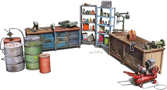 Mini Art MA49011 1/48 Garage Workshop Plastic Model