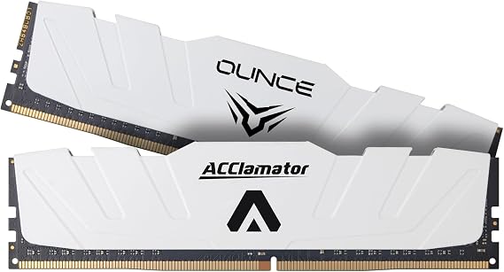 2x 16GB PC5-48000MHz DDR5 32GB-6000MHz Desktop Memory with White Heatsink Series 288pin XMP 3.0/EXPO Acclamator OUNCE