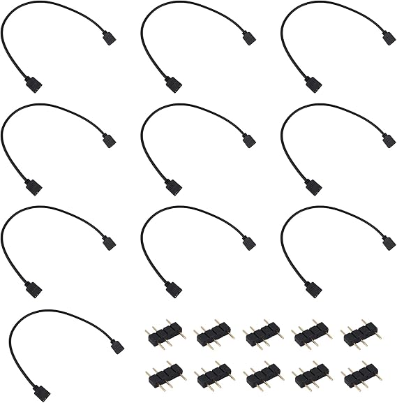 10pcs ARGB Extension Cables, 30.5cm/12 Inch 5V 3-Pin