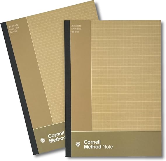 Gakken Sta:Ful Notebook Cornell Method 5mm Grid B5 Gray Grid 2-Book Set Khaki Z76015
