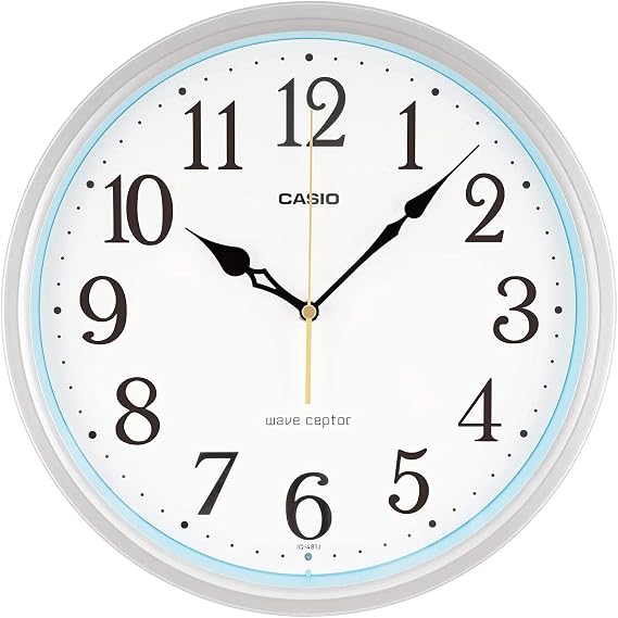 CASIO Wall Clock Radio Controlled Wall Clock Silver Analog Nighttime Second Hand Stop IQ-481J-8JF