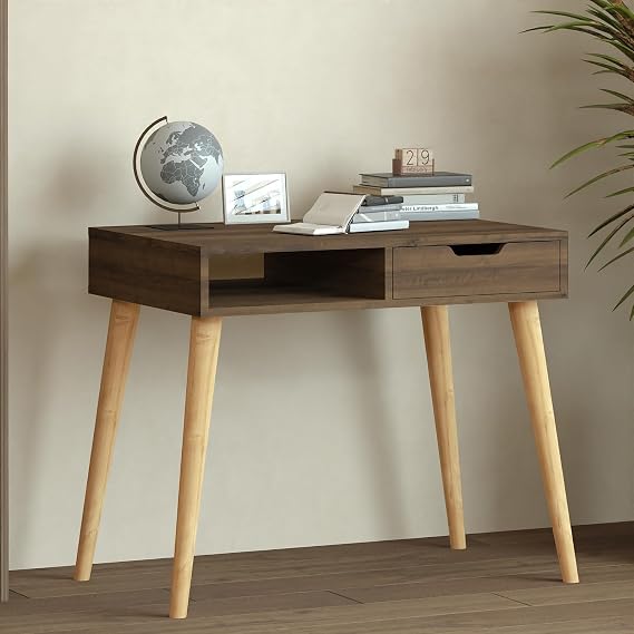 Offer Çalışma Masası, Bilgisayar Masası, Çekmeceli Naturel, Ahşap Ayak, Ev-Ofis