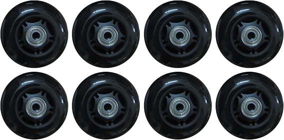 8 Pack Inline Skate Wheels 82A w/Bearings (Various Size Options Available), Intended for Roller Blade Wheel Replacement, Roller Skate Wheels, Luggage Wheels, Furniture Wheels Replacement,60mm [Energy Class A]