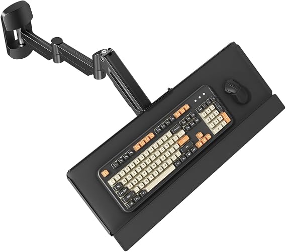 Extra Long Keyboard Wall Mount, 66cm Tray with Mouse Platform