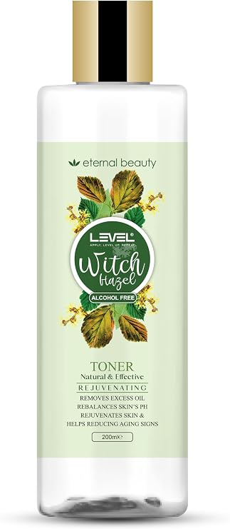 Level Witch Hazel Alcohol-Free Facial Toner, Natural Rejuvenating, Removes Excess Oil, 200ml