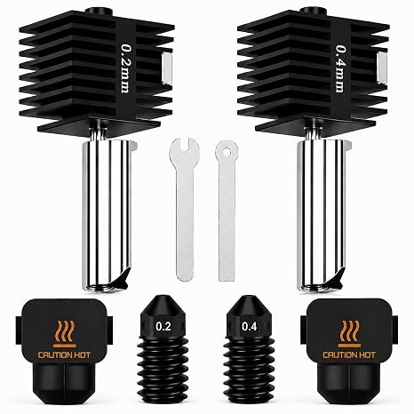 2PCS 0.2mm+0.4mm Hotend Nozzle Kit for Bambu Lab A2L/A1/A1 Mini