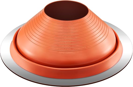 Vevor ルーフパイプ フラッシングブーツ、パイプ外径10~19インチにフィット、柔軟なシリコンルーフィングジャックパイプ点滅、高温-165°fから425.0 °c、長持ちするラウンドレッドメタルベース、煙突、薪ストーブ、屋外ベントパイプ用