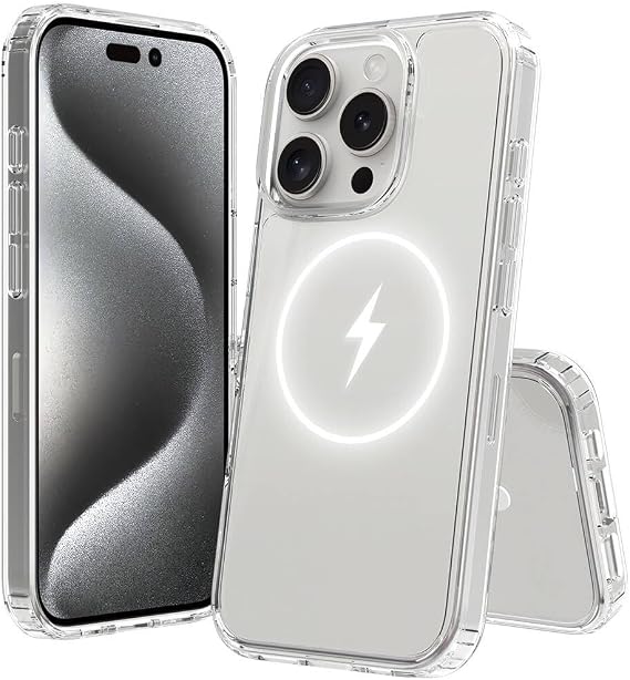 Coverzone iPhone 16 Pro ile uyumlu Kılıf Wireless Şarj Özellikli MagSafe ile uyumlu Nitro Anti Shock Transparan Köşeler Airbag Korumalı Kılıf