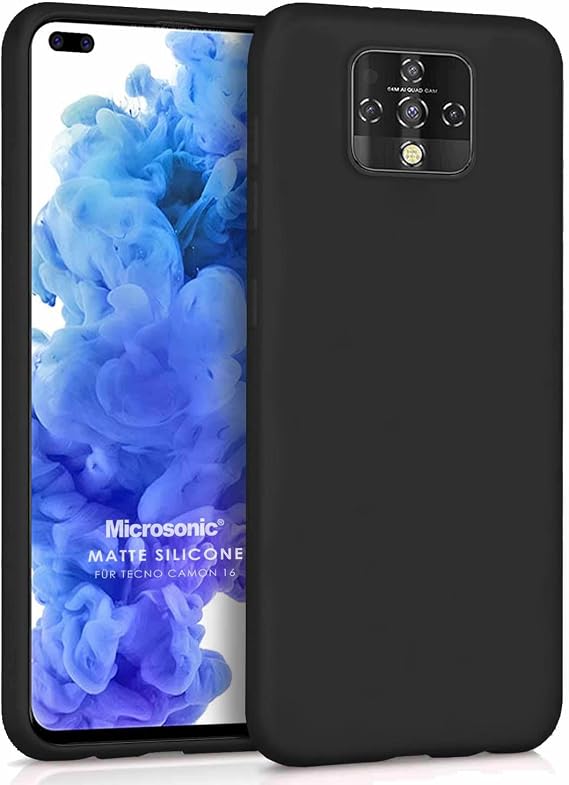 Microsonic Matte Silicone TECNO Camon 16 Premier için Kılıf Siyah [Camon 16 Premier ile Uyumlu Kılıf - Siyah]