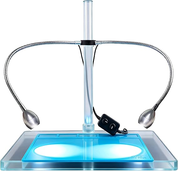 Microscope Light, USB Dual Gooseneck Lights LED Spotlight Illuminator for Stereo Digital Microscope, Coin Soldering Magnifying (Pillar Spotlight)
